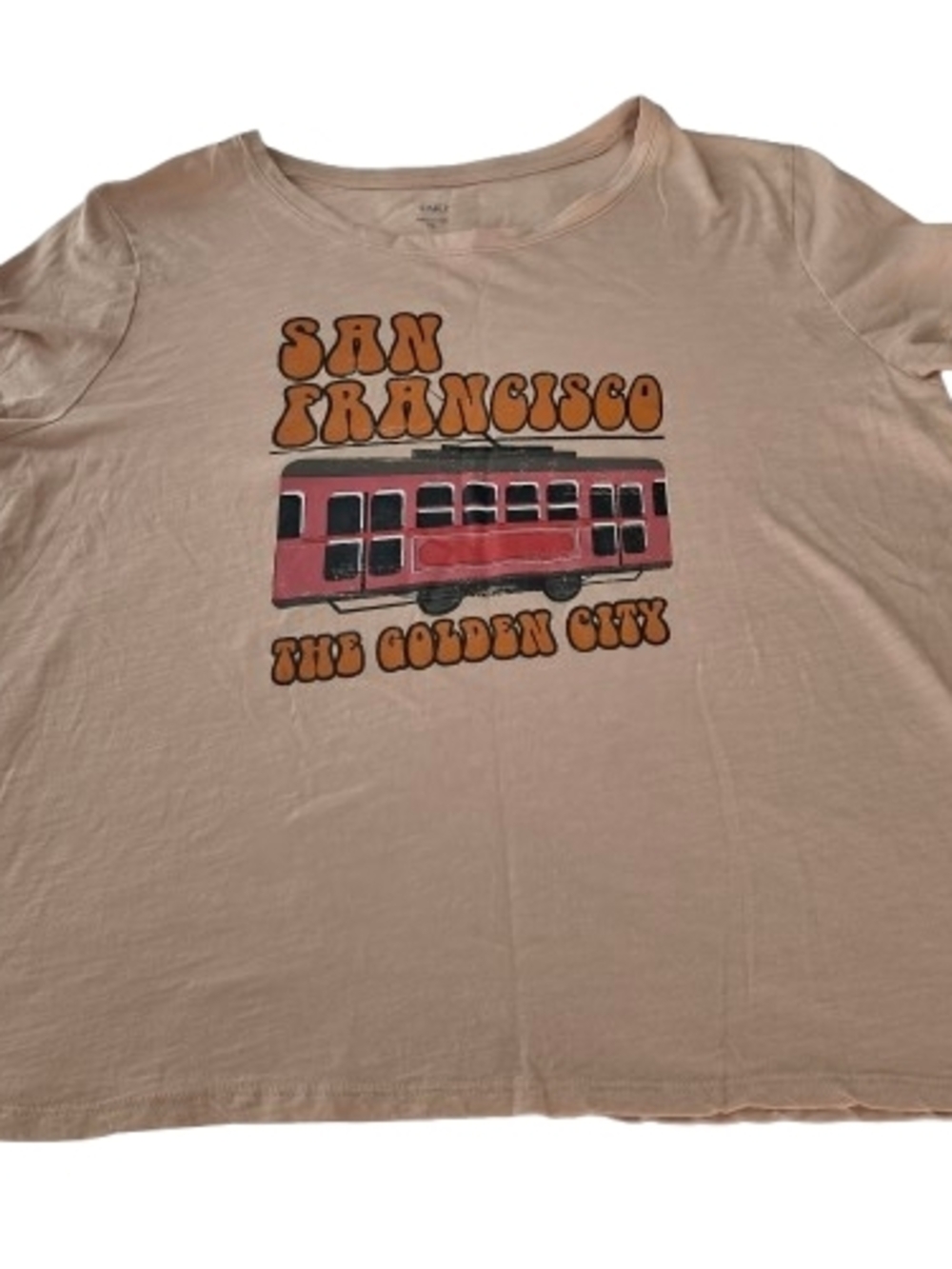 Cato Women's San Francisco 'The Golden City' Pink Cotton Graphic Tee XL Trolley
